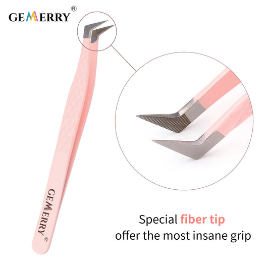 Pink Stainless Steel Tweezers for Eyelashes