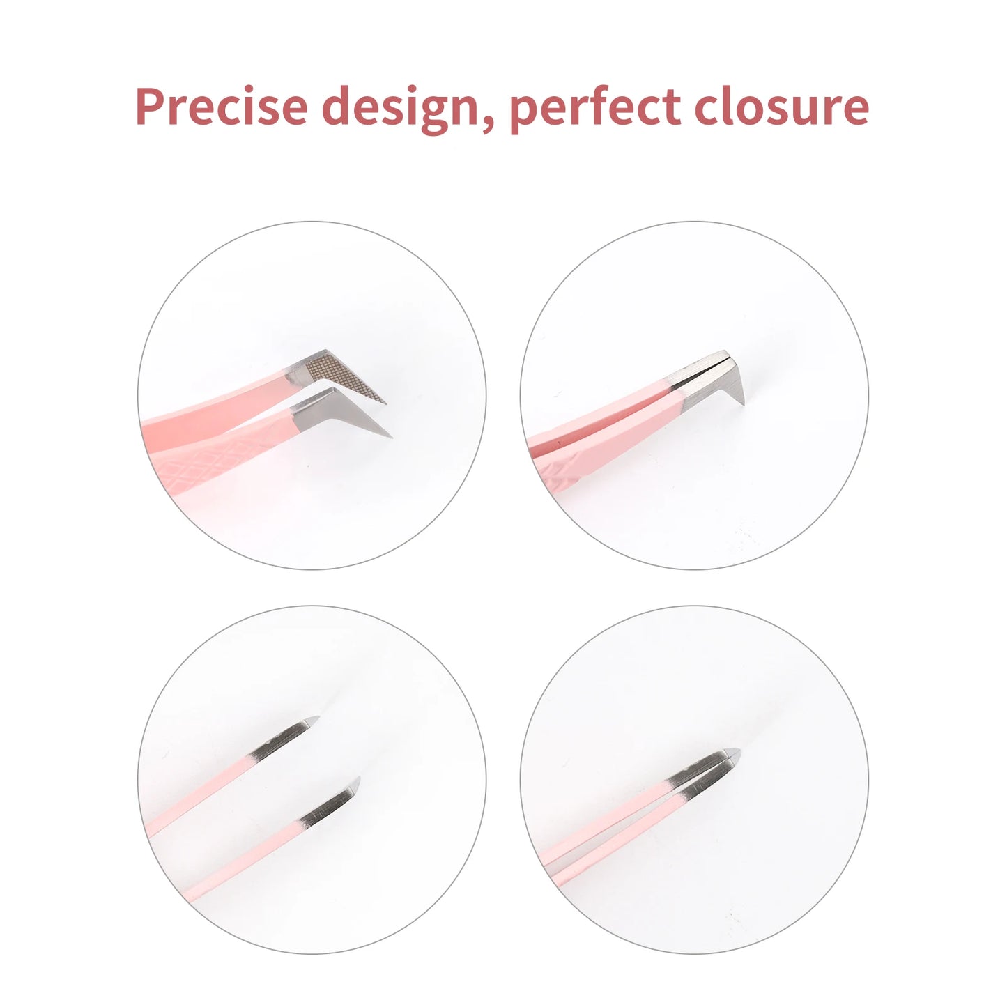 Pink Stainless Steel Tweezers for Eyelashes