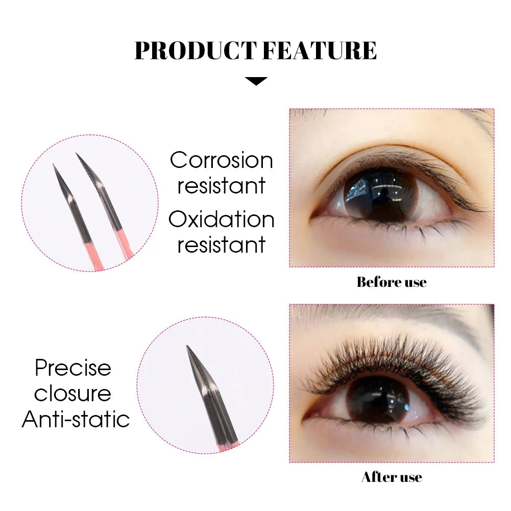 Pink Stainless Steel Tweezers for Eyelashes